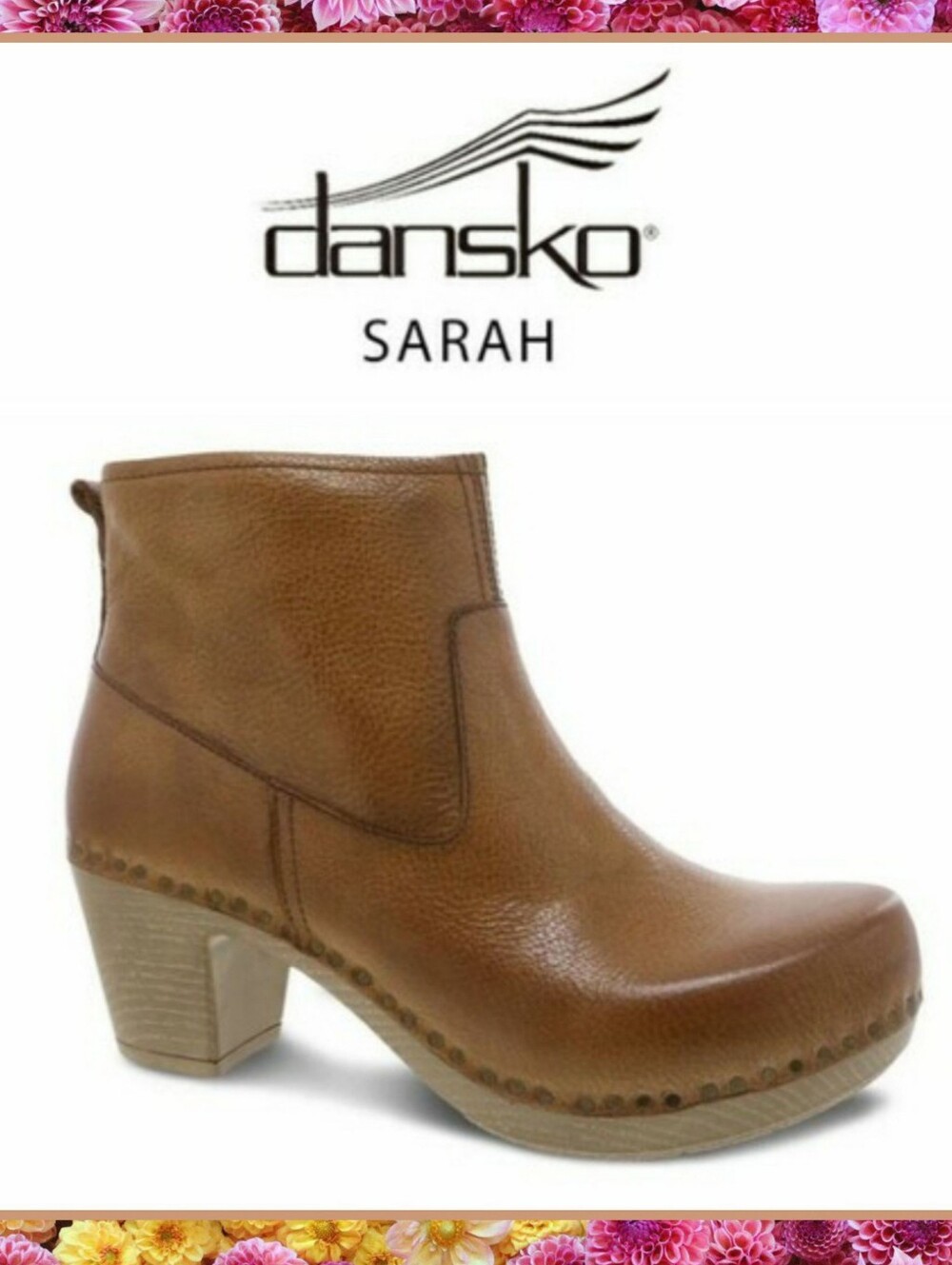 Dansko Sarah Clog Boot Ankle Bootie Heel Pump Zipper Honey Burnished Boho Gypsy - Picture 6 of 14
